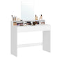 Small Vanity Table with Mirror 2 Drawers 3 Compartments White for Kids and Teens