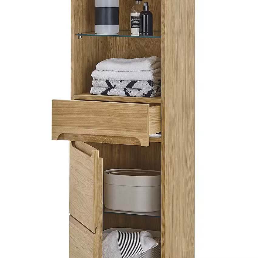 Solid Oak Bathroom Storage Cabinet