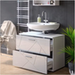 White Glossy Single Sink Vanity Cabinet