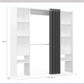 White and Gray Expandable Closet Organizer with Curtain Shelves Double Hanging Rods
