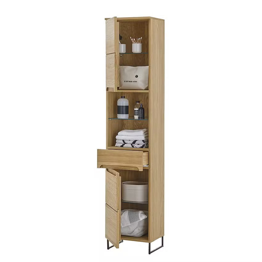 Solid Oak Bathroom Storage Cabinet