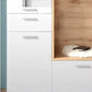 Compact Entryway Cabinet Oak Look and White Storage Furniture