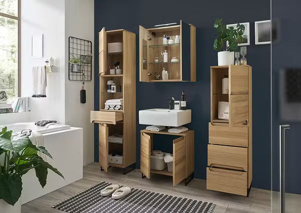 Solid Oak Bathroom Storage Cabinet