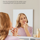 Small Vanity Table with Mirror 2 Drawers 3 Compartments White for Kids and Teens
