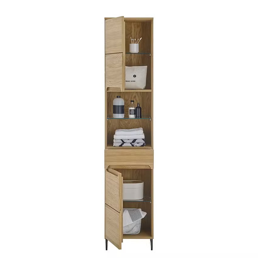 Solid Oak Bathroom Storage Cabinet