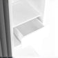 White and Gray Expandable Closet Organizer with Curtain Shelves Double Hanging Rods