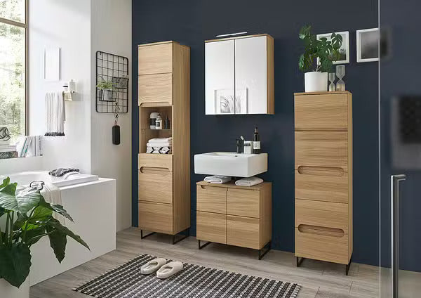 Solid Oak Bathroom Storage Cabinet