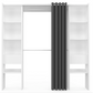 White and Gray Expandable Closet Organizer with Curtain Shelves Double Hanging Rods